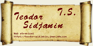 Teodor Šiđanin vizit kartica